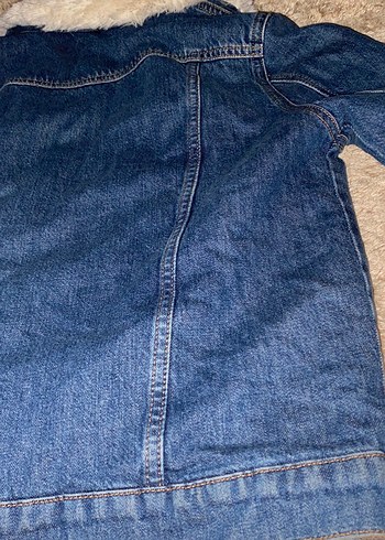 İçi Kürk Mavi Kadın Kot Ceket - Görsel 12