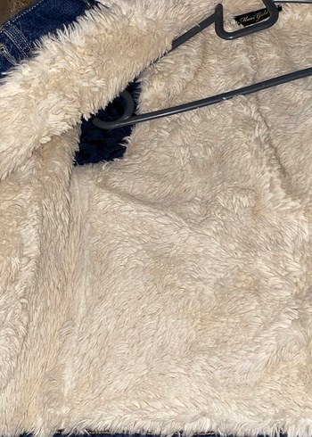 İçi Kürk Mavi Kadın Kot Ceket - Görsel 10