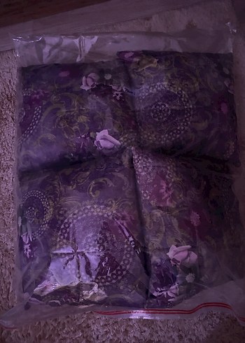 Mor Bohem Çiçek Desenli Kırlent - Görsel 5