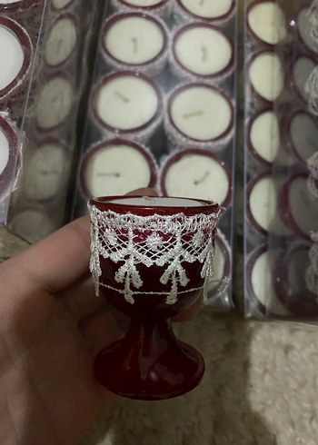 Beyaz Tealight Mum Seti - Görsel 3