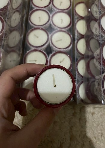 Beyaz Tealight Mum Seti - Görsel 4