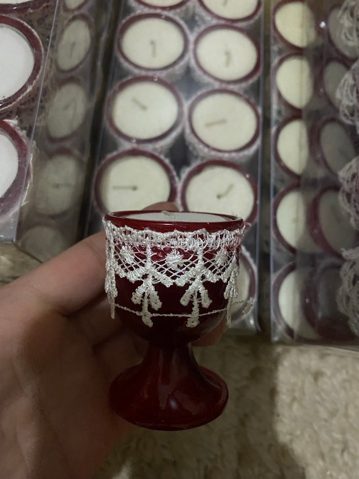 Beyaz Tealight Mum Seti - Görsel 3