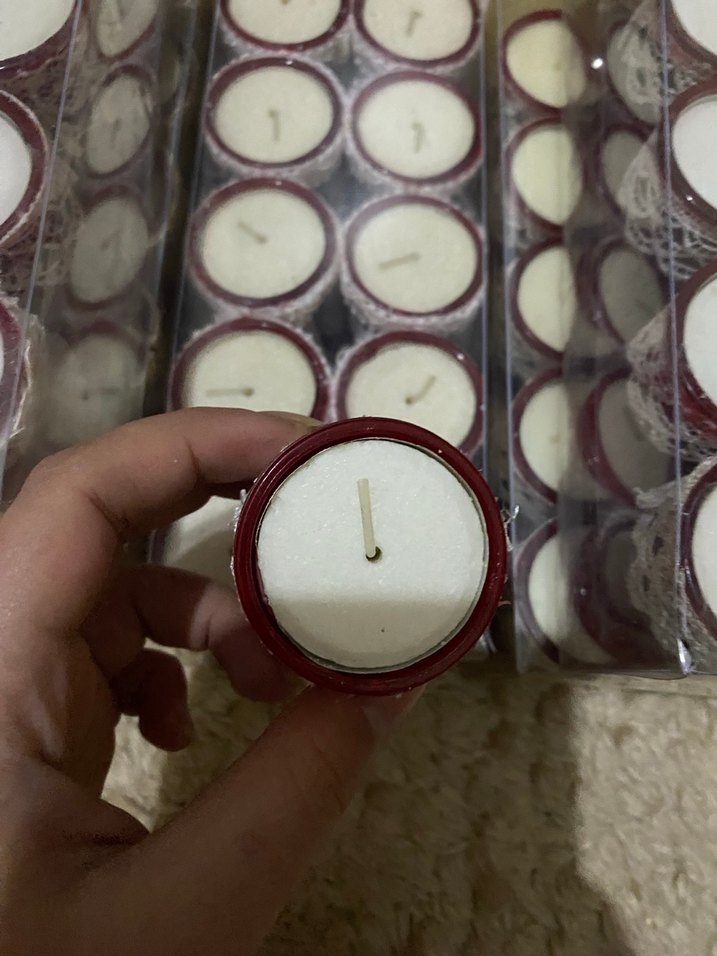 Beyaz Tealight Mum Seti - Görsel 4