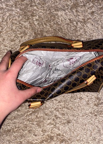 Kahverengi Kareli Kadın Omuz Çantası - Görsel 5