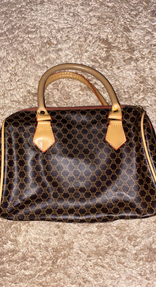 Kahverengi Kareli Kadın Omuz Çantası - Görsel 2