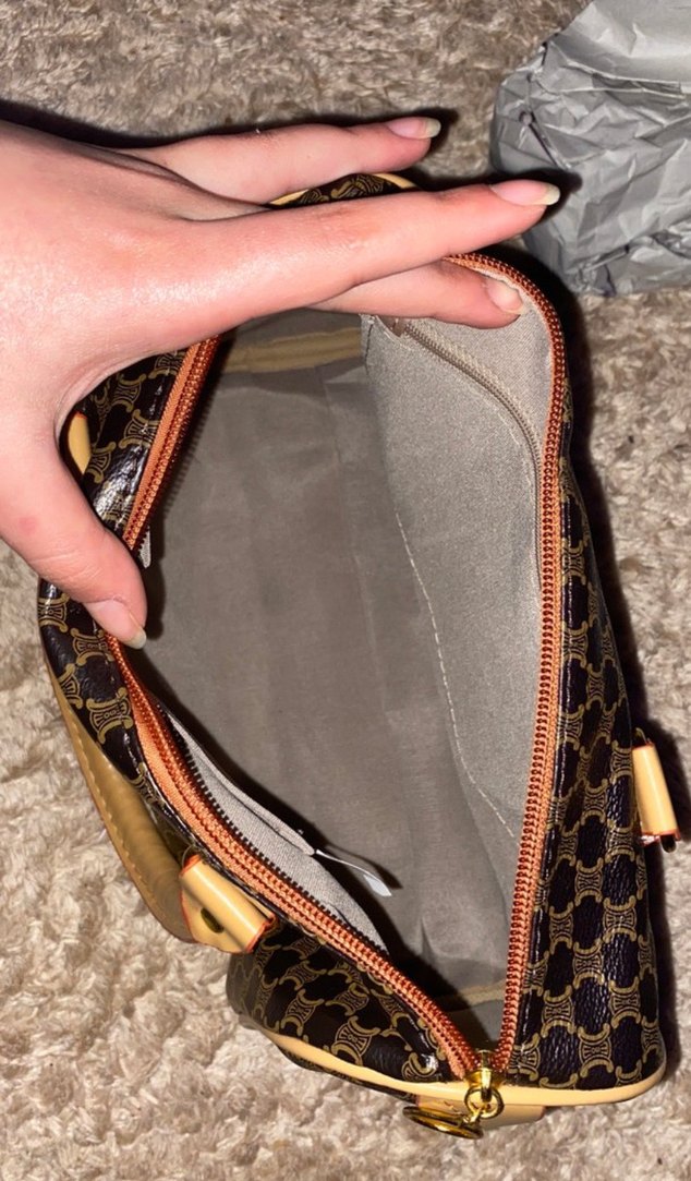 Kahverengi Desenli Deri Kadın Çanta - Görsel 2