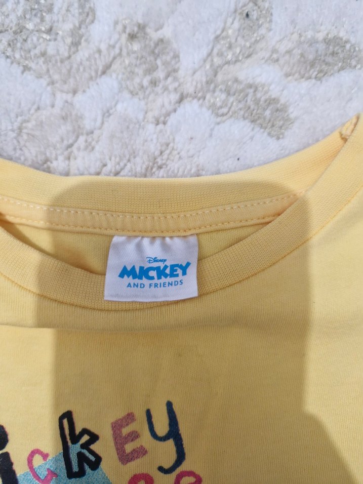 Renkli Baskılı Mickey Mouse Pamuklu Pijama - Görsel 2