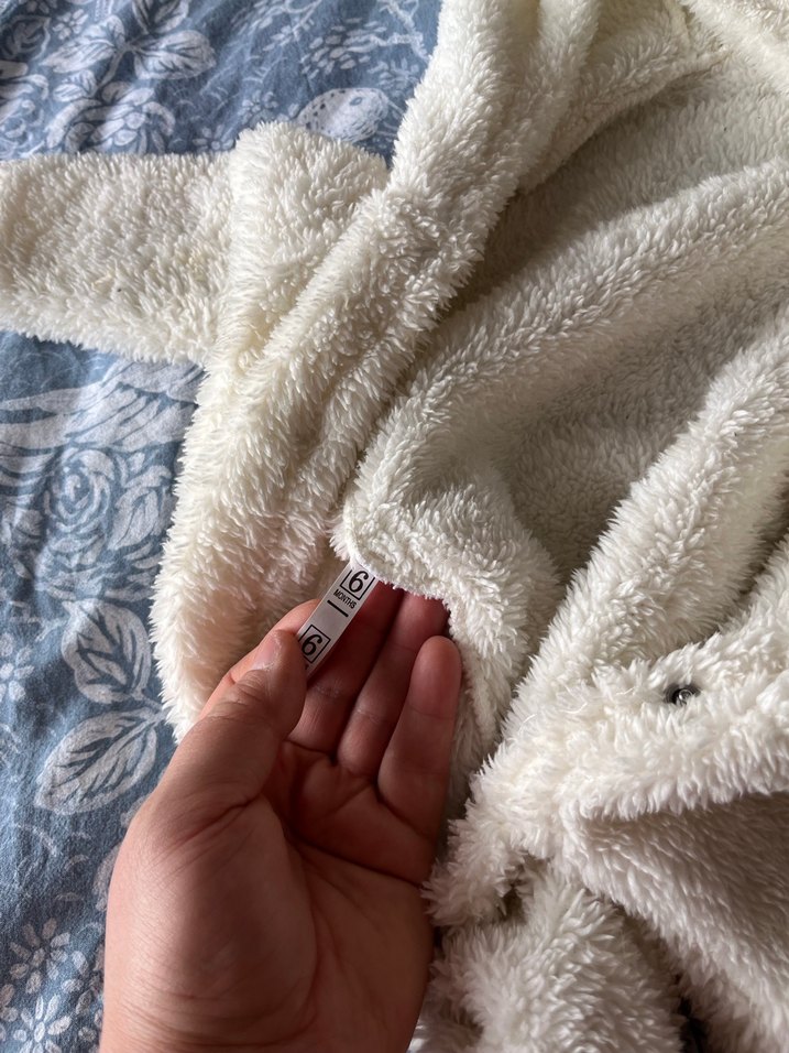 Bebek Erkek Beyaz Kürklü Tulumu - Görsel 4