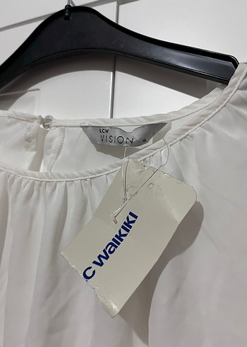 Beyaz Uzun Kollu Keten Bluz - Görsel 3