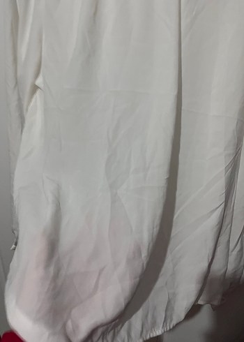 Beyaz Uzun Kollu Keten Bluz - Görsel 2