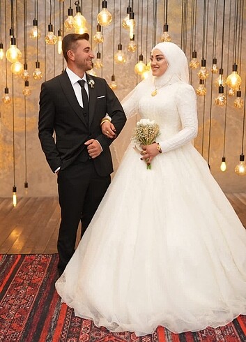 40 Beden beyaz Renk Gelinlik