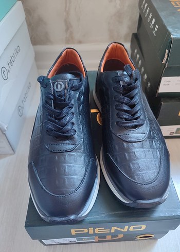 Siyah Yılan Desenli Bağcıklı Erkek Spor Ayakkabı - Görsel 2