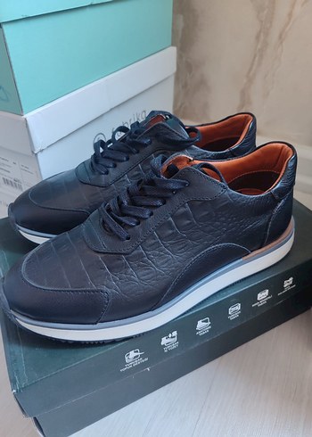 Siyah Yılan Desenli Bağcıklı Erkek Spor Ayakkabı - Görsel 4