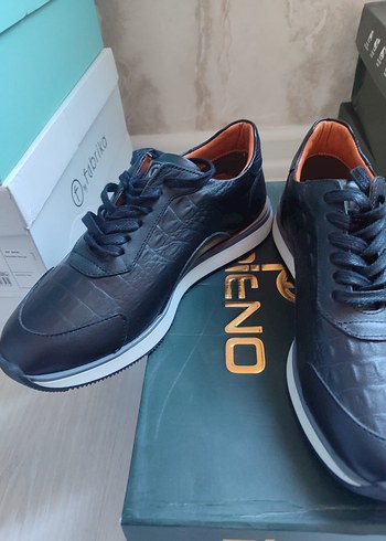 Siyah Yılan Desenli Bağcıklı Erkek Spor Ayakkabı - Görsel 3