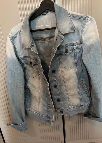 Mavi Düğmeli Kadın Denim Ceket
