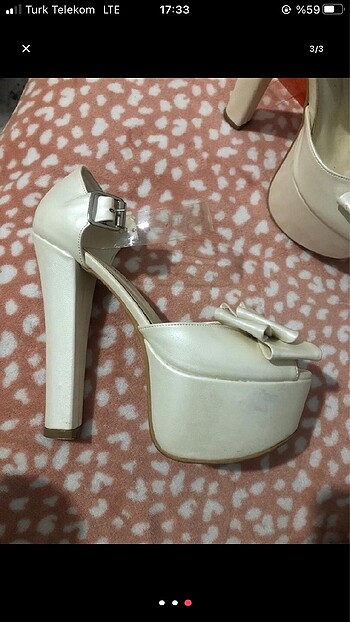 Diğer 13 -15cm gelın ayakkabısı çok rahat önü fıyonklu