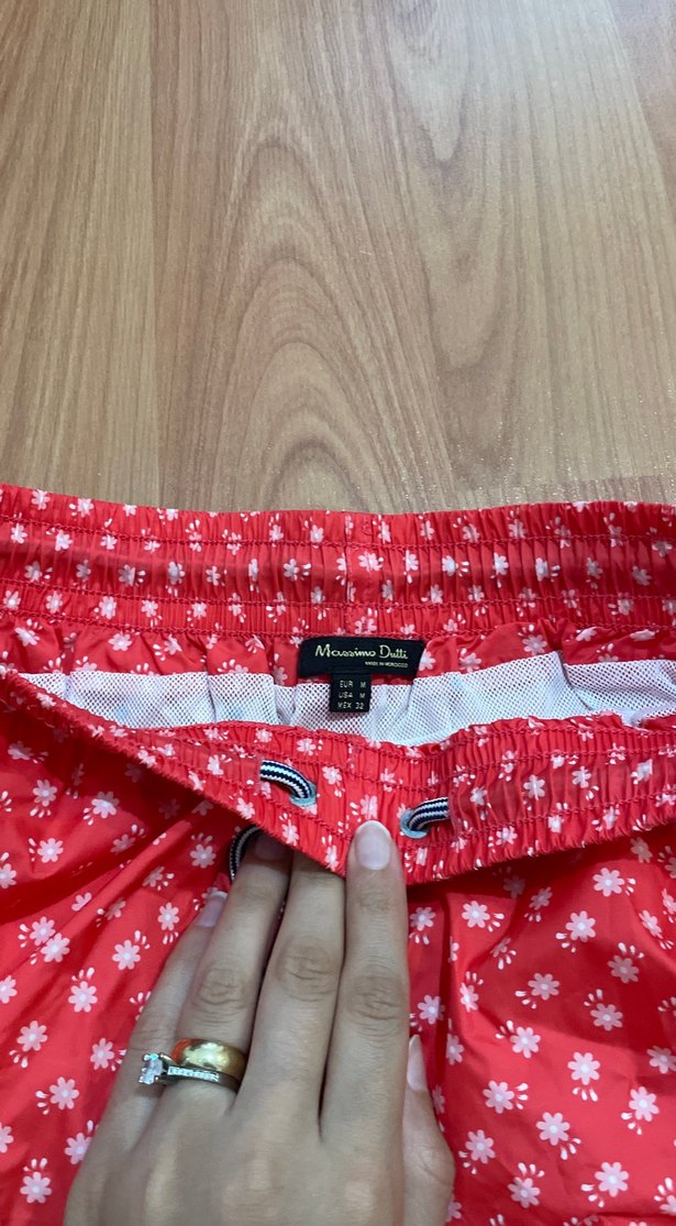 Düğmeli Kırmızı Erkek Midi Şort - Görsel 3