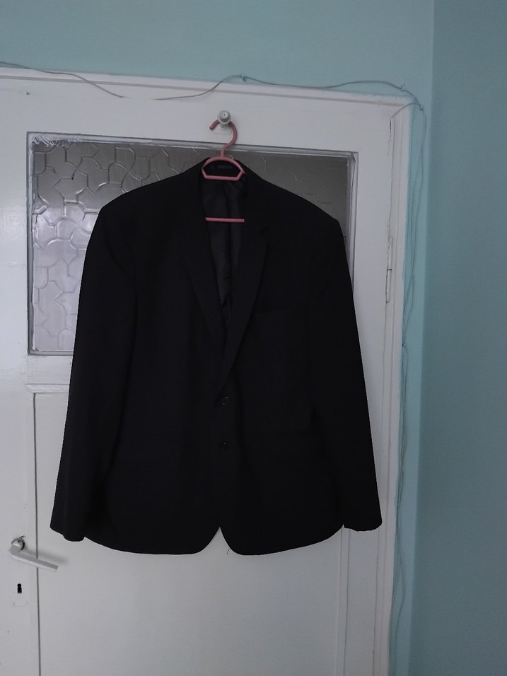 Düğmeli Siyah Erkek Takım Elbise Ceket - Görsel 2