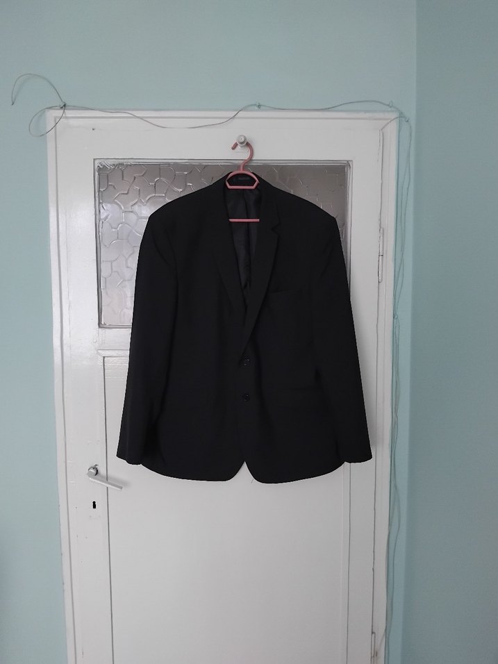 Düğmeli Siyah Erkek Takım Elbise Ceket - Görsel 3