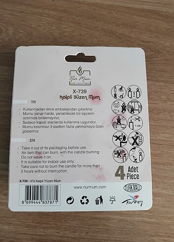 Beden Kalpli Yüzen Mum
