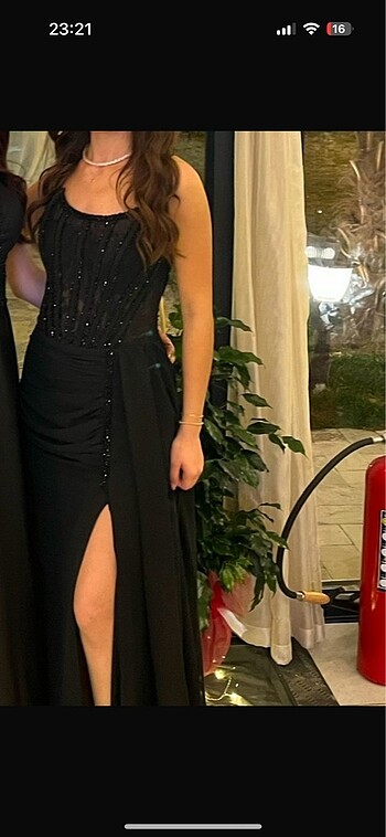 Siyah Abiye taşlı elbise
