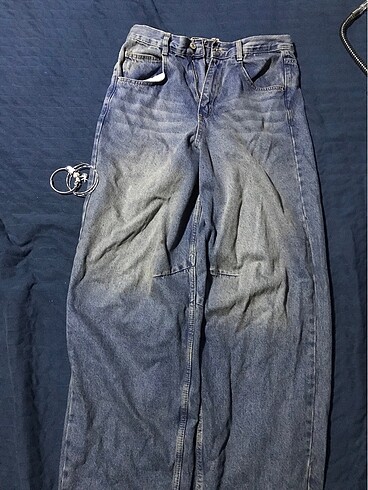 Bershka mavi baggy pantolon