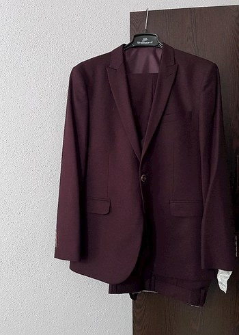 Bordo Düğmeli Erkek Takım Elbise