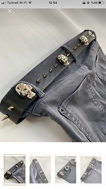 punk kurukafa kemer unisex