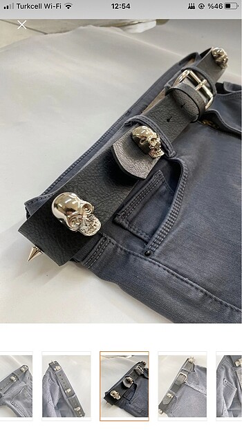 Beden punk kurukafa kemer unisex