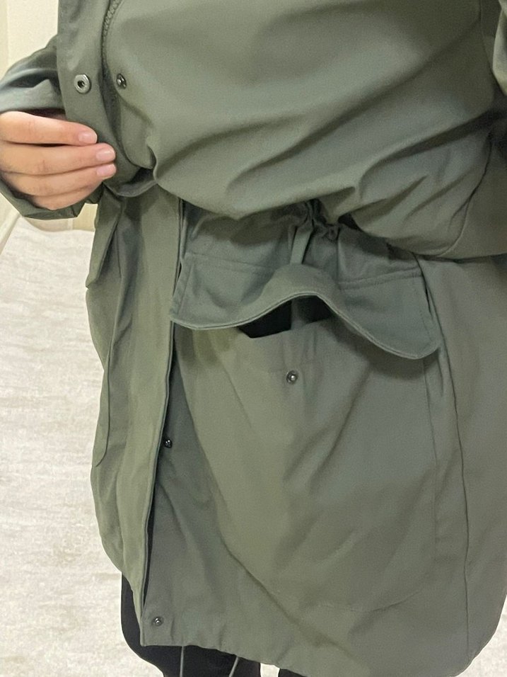 Kemerli Haki Kadın Parka - Görsel 4