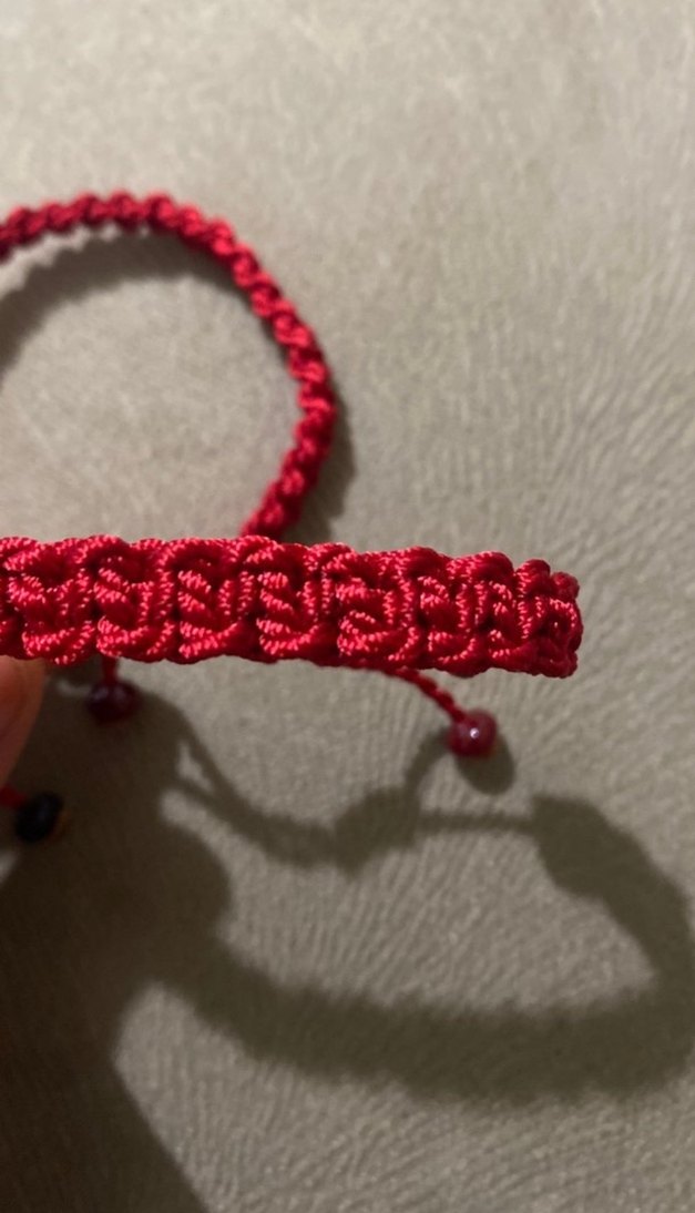 Nakışlı Kırmızı Boncuklu Bohem Bileklik - Görsel 2