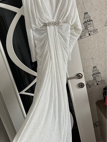 Taşlı şık elbise - Görsel 2