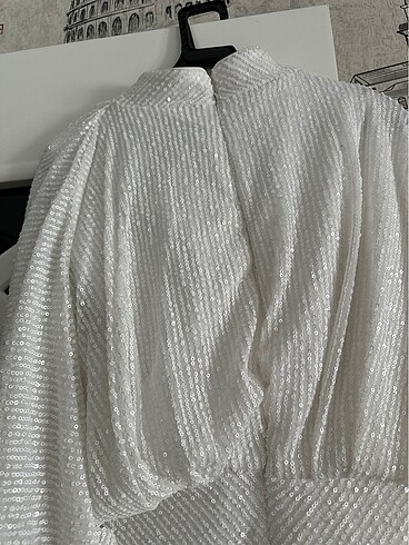 Taşlı şık elbise - Görsel 4