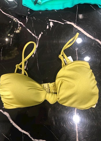 Sarı Askılı Mini Bikini Üstü