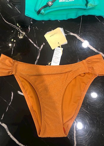 Rue Parlak turuncu Kadın Bikini Üstü