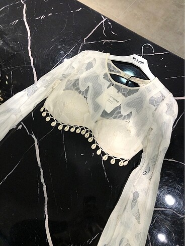 34 Beden Ekru crop top 34