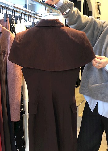 Düğmeli kahverengi elbise - Görsel 2