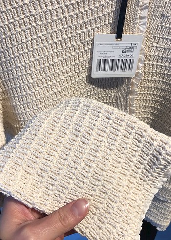 Beyaz Örgü Kadın Hırka Mahsa - Görsel 3