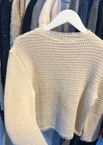 Beyaz Örgü Kadın Hırka Mahsa - Görsel 4