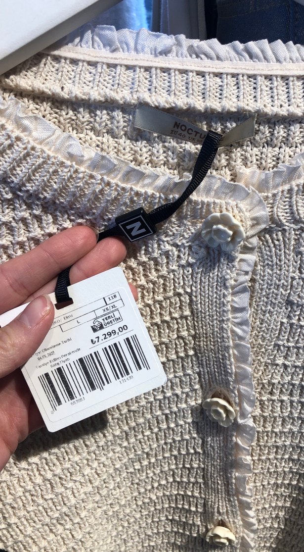 Beyaz Örgü Kadın Hırka Mahsa - Görsel 2