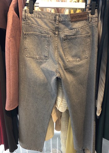 Kadın Gri Loose Fit Midi Kot Pantolon - Görsel 3