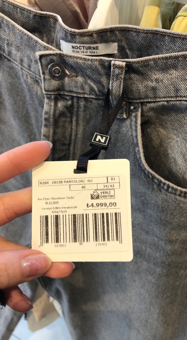 Kadın Gri Loose Fit Midi Kot Pantolon - Görsel 2