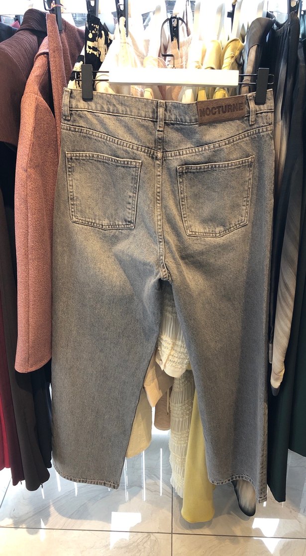 Kadın Gri Loose Fit Midi Kot Pantolon - Görsel 3