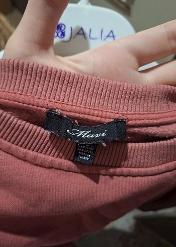 Pembe Kadın Pamuklu Sweatshirt - Görsel 4