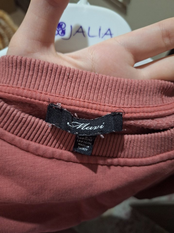 Pembe Kadın Pamuklu Sweatshirt - Görsel 4