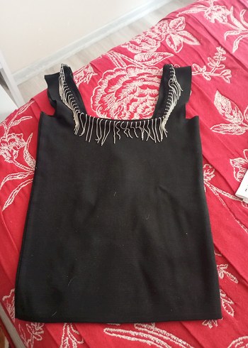 Diğer Nakışlı Siyah Mini Goth Kadın Yelek iki urun tek fiyat