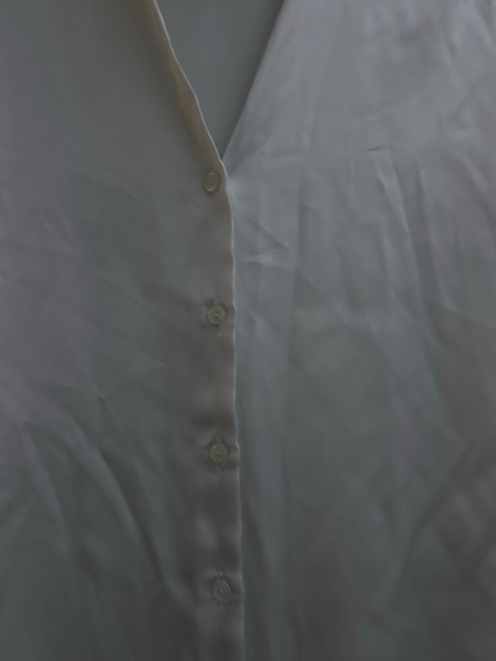 Düğmeli pudra Saten Gömlek - Görsel 4