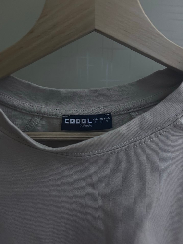 Bej  Uzun Kollu Basic Sweatshirt - Görsel 3