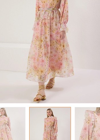 xl Beden Trendyolmilla Modest Çok Renkli Çiçekli Uzun Elbise