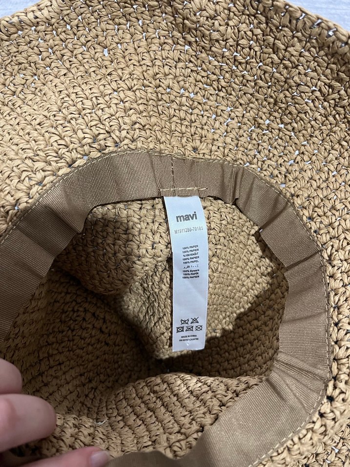 Bej Örgü Bohem Kadın Şapka - Görsel 4